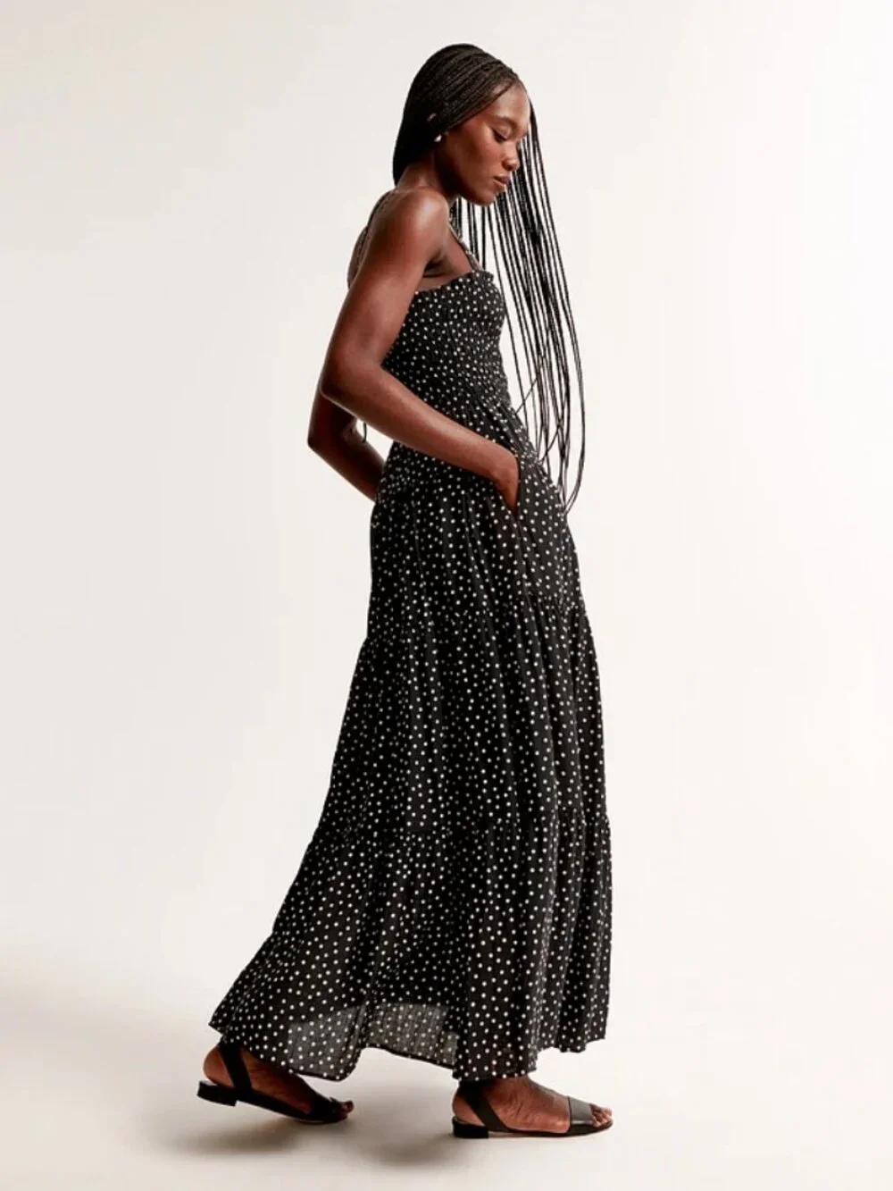 A&F Smocked Bodice Flowy Maxi Dress SP